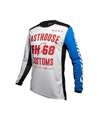 Fasthouse Worx 68 Crosströja Barn Svart Vit Röd Blå