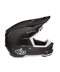 6D 6D ATR-3 Solid Crosshjälm (FIM) Svart Vit Glansig