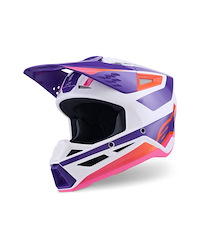 Alpinestars Alpinestars S-M3 Heat Crosshjälm Vit Lila Rosa