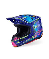 Alpinestars Alpinestars S-M7 Cast Crosshjälm Blå Rosa Neongul
