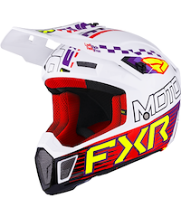 FXR FXR Clutch Race Div Crosshjälm Vit Lila Röd