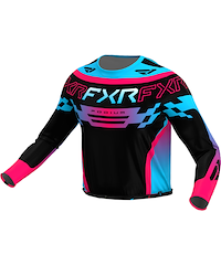 FXR Podium Crosströja Svart Rosa Blå Barn